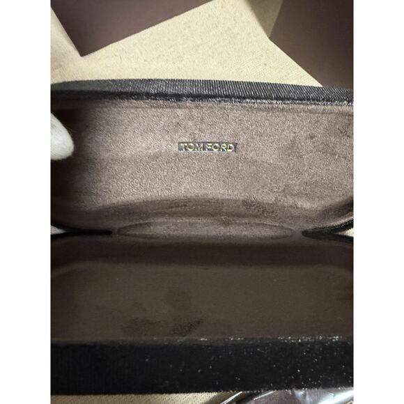 Tom Ford Velvet Sunglasses Eyeglasses Hard Case Box Cleaning Cloth Brown Logo - Picture 4 of 7